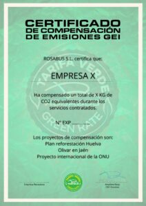 certificado compensación tarifa verde rosabus