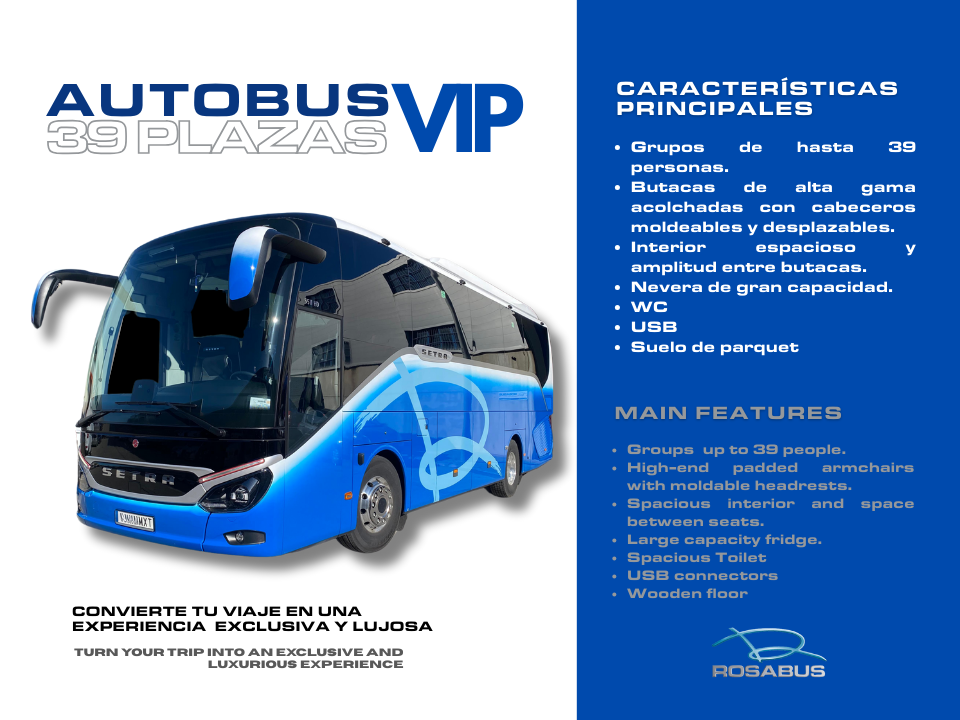 Autocar de 39 plazas VIP